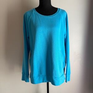 Lilly Pulitzer Luxletic Blue Beach Comber Pullover Sweatshirt Women’s Size Large